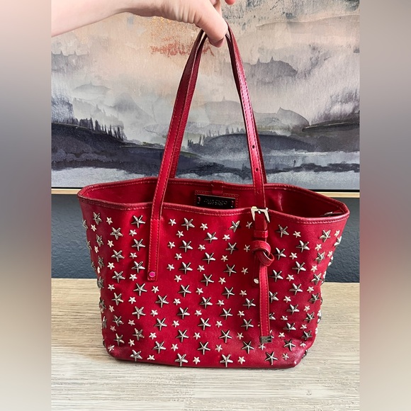 Jimmy Choo Handbags - Jimmy Choo Small Sofia Red Leather Star Studded Handbag - EXCELLENT CONDITION